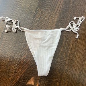 frankie’s bikinis Tia Ribbed Bikini Bottom White